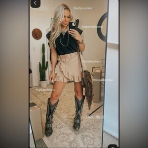 Bronc ranchers boutique ruffle bow wrap skort